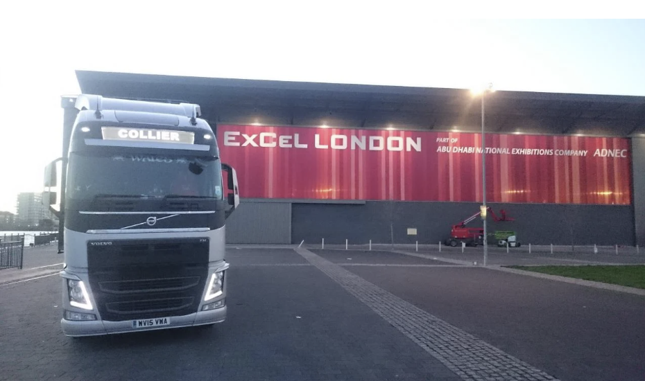 Collier Haulage truck at an exhibition venue